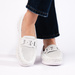 Lace Detail White Loafers