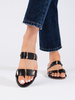 Chic Black Slip-On Sandals with Flat Soles