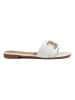 White Slide Sandals with Chic Buckle