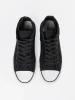 Black perforated high-top sneakers