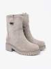 Comfortable Grey Ankle Boots with Chunky Sole