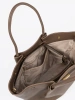 Torba shopper taupe z zapięciem