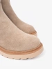 Minimalist Beige Ankle Boots in Soft Suede
