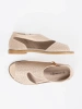 Golden cut-out sandals with flat sole