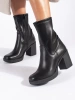Sergio Leone Black Chunky Heel Ankle Boots