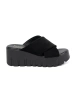Black Suede Women's Wedge Sandals