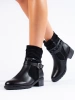 Women's ankle boots with a decorative strap