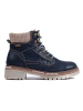 Navy Blue Lace-Up Boots