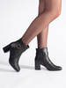 Stylish Black Block Heel Boots with Square Toe
