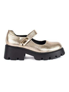 Golden Platform Loafers