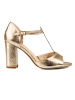 Classic Gold High Block Heel Sandals