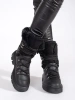 Chic Black Lace-Up Platform Snow Boots with Cozy Fur Trim
