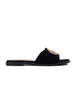 Black Suede Slide Sandals