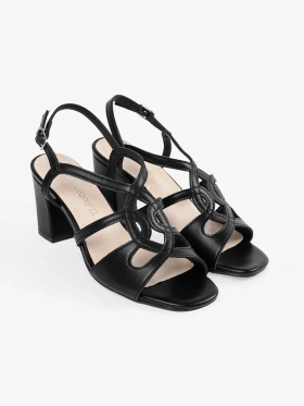 Women's Black Heeled Sandals