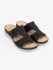 Black comfortable cut-out sandals
