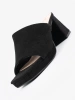 Women's black heeled mules