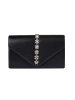 Chic Black Clutch with Decorative Crystals