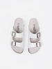 White flat sandals