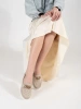 Beige Leather Chain Platform Loafers