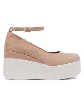 Beige Wedge Heels
