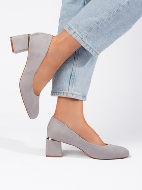 Gray Suede Heels
