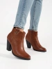 Brown heeled ankle boots