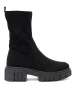 Black suede women's ankle boots