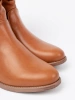 Comfortable Caramel Ankle Boots with Ruching