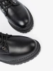 Stylish Black Worker Boots with Metal Detail