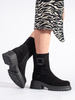 Chic Black Ankle Boots with Chunky Soles