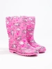 High Pink Patterned Rain Boots