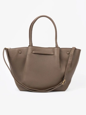 Taupe Shopper Bag with Closure