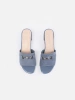 Sergio Leone blue heeled flip-flops