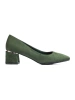 Vinceza Low Block Heel Pumps in Green