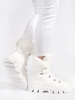 White Lace-Up Fur-Trimmed Platform Snow Boots