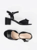 Women's block heel sandals with open heel black