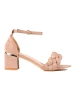Beige Block Heel Sandals