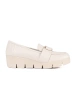 Light beige wedge loafers