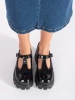 Stylish Black Patent Platform Shoes