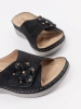 Black women's flip-flops with thick soles