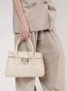 Light beige shoulder bag with strap