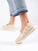 Beige Textured Slip-On Shoes