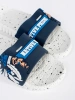 White and Blue Slip-Resistant Slides