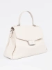 Light beige handbag with handle and strap