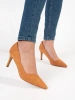 Camel court shoes with stiletto heels