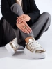 Gold and White High Platform Sneakers