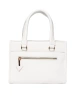 White satchel bag with decorative zipper