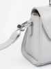 Small gray shoulder bag with handle