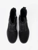 Black lace-up worker boots with chunky soles
