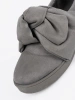 Gray slip-on sneakers with a bow